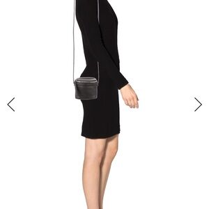 Black Pebbled Leather Crossbody Bag - Compact Everyday Style